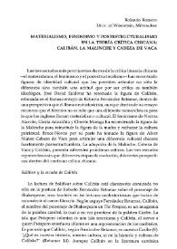 Materialismo, feminismo y postestructuralismo en la teoría crítica chicana: Calibán, la Malinche y Cabeza de Vaca 