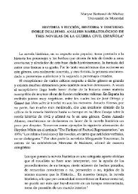 Historia y ficción, historia y discurso: doble dualismo. Análisis narratológico de tres novelas de la Guerra Civil española 
