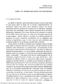 Para una primera revisión del testimonio