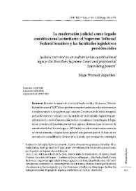 La moderación judicial como legado constitucional autoritario: el Supremo Tribunal Federal brasilero y las facultades legislativas presidenciales  