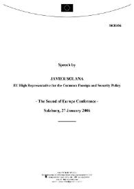 Speech by Javier Solana, EU High Representative for the Common Foreign and Security Policy,  