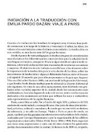 Iniciación a la traducción con Emilia Pardo Bazán: viaje a París