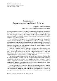 Introducción: fragmentos para una historia del actor