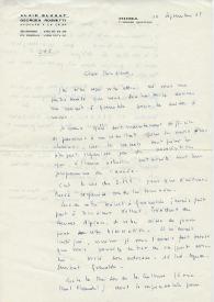 Carta manuscrita de Blunat, Alain a Luis Galve. 1969-09-19