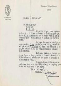 Carta mecanografiada de Campo Fernández, Teodomiro del (Secretario) a Luis Galve. 1979-02-14