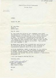 Carta meconografiada de Cuthbert, Kenneth N. a Luis Galve. 1967-01-11