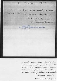 Carta manuscrita de Dupré, Marcel a Luis Galve. 1963-11-08