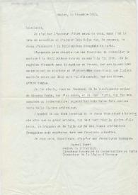 Carta mecanografiada de Dupré, Marcel (Membre de L'Institut ; Director Honorario del Conservatorio de Paris ; Comendador de la Legión de Honor). 1960-12-13