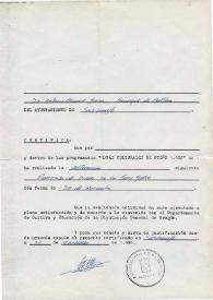Certificado de E. G., Antonio a Luis Galve. 1986-11-30