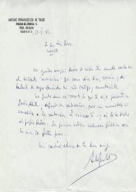 Carta manuscrita de Fernández-Cid de Temes, Antonio a Luis Galve. 1982-02-23