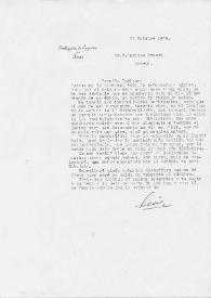 Fotocopia de carta mecanografiada de Galve, Luis a Enrique Franco. 1959-10-22
