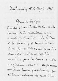 Carta manuscrita de Galve, Luis a Enrique Franco. 1965-08-15