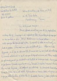 Carta manuscrita de Galvez Camps, Lorenzo a Luis Galve. 1971-02-03