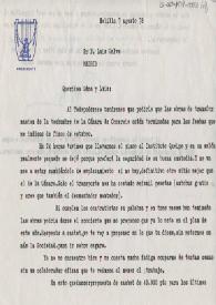 Carta mecanografiada de Juan (Presidente de Amigos de la Música de Melilla) a Luis Galve. 1978-08-07