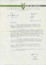 Carta mecanografiada de Lavigne, J. de a Luis Galve. 1964-04-15