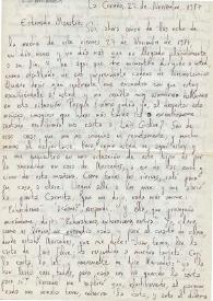 Carta manuscrita de Luis a Luis Galve. 1987-11-27
