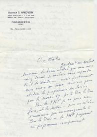 Carta manuscrita de Marguery G. (Docteur) a Luis Galve. 1969-09-24