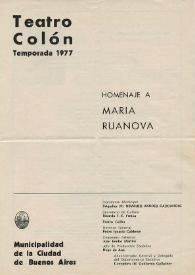 Autógrafo de un programa de mano de Matilde a Luis Galve. 1977-06-06