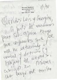 Carta manuscrita de Mikowsky, Salomon a Luis Galve. 1990-01-01