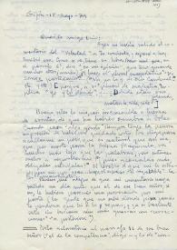 Carta manuscrita de Paco a Luis Galve. 1974-05-15