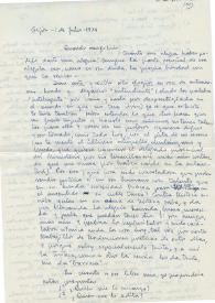 Carta manuscrita de Paco a Luis Galve. 1974-07-01