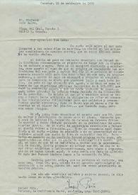 Carta mecanografiada de Peña, Israel a Luis Galve. 1972-09-12