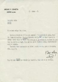Carta mecanografiada de Rieza, P. Jorge de (Archivo P. Donostia) a Luis Galve. 1974-03-22
