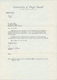 Carta mecanografiada de Rodgers, Bruce a Luis Galve. 1968-04-12