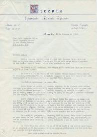 Carta mecanografiada de Ross, Juan (Victoria Espectáculos Musicales) a Georgina Jelicè. 1960-02-11