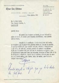 Carta mecanografiada de San Estazzona, Alfonso a Luis Galve. 1972-10-09