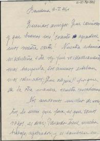 Carta manuscrita de Sobrepera, María ; Toldrá, Eduardo a Luis Galve. 1961-05-10