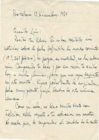 Carta manuscrita de Toldrá, Eduardo a Luis Galve. 1960-12-12