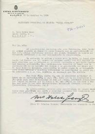 Carta Manuscrita de Tremps, Mª Dolores (Secretaria del Patronato Municipal de Cultura 
