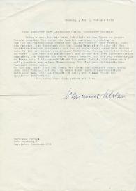 Carta mecanografiada de Uhrlau, Marianne a Luis Galve. 1972-02-06