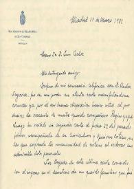 Carta manuscrita de Vassallo, Juan Luis a Luis Galve. 1982-03-11