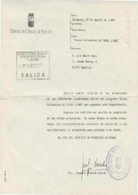 Carta mecanografiada de Visiedo Gracia, Joaquín (Jefe de Servicio de Promoción Cultural de la Diputación de Aragón) a Luis Galve. 1986-08-19