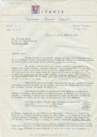 Carta mecanografiada a Luis Galve. 1960-03-23