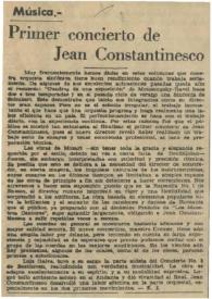 Primer concierto de Jean Constantinesco