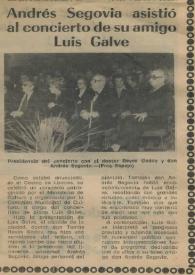 Andrés segovia asistió al concierto de su amigo Luis Galve