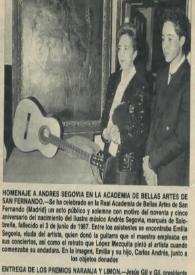 Homenaje a Andrés Segovia en la academia de Bellas Artes de san Fernando