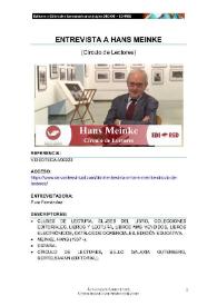 Transcripción de la 'Entrevista a Hans Meinke'