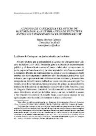Alfonso de Cartagena y el oficio de historiador: las semblanzas de príncipes antiguos y modernos en el 