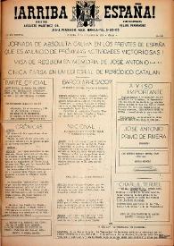 ¡Arriba España! (Manila, Filipinas). Núm. 249, 19 de noviembre de 1938