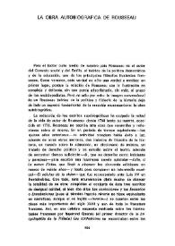 La obra autobiográfica de Rousseau
