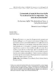 Comentario al texto de Francisco Saffie 'La racionalidad de los impuestos. Una tarea de reconciliación'