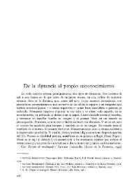 De la distancia al propio reconocimiento