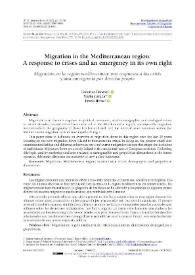 Migration in the Mediterranean region: A response to crises and an emergency in its own right