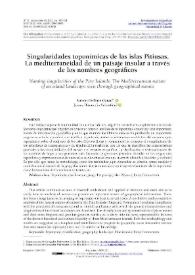 Singularidades toponímicas de las islas Pitiusas. La mediterraneidad de un paisaje insular a través de los nombres geográficos