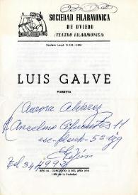 Sociedad filarmónica de Oviedo. Luis Galve (Piano)