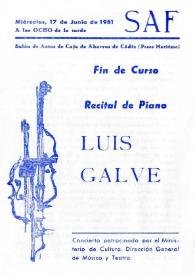 Fin de curso : Recital de Piano Luis Galve